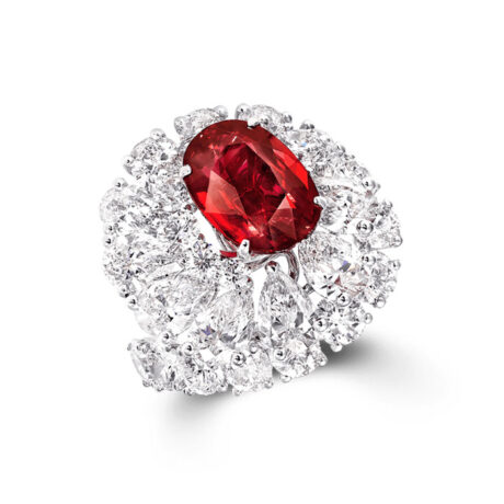 Red Peal Diamond Earring